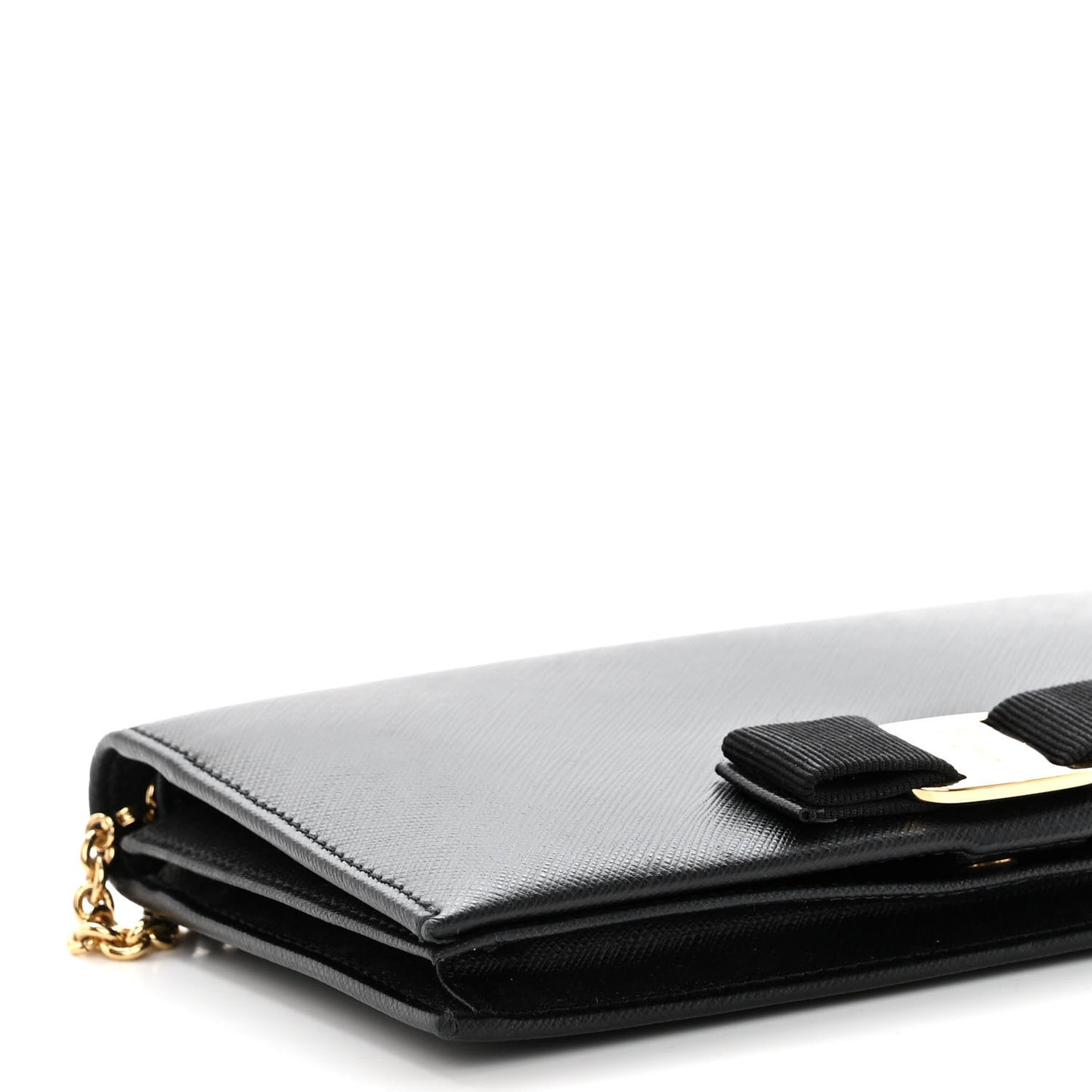 Calfskin Vara Wallet On Chain Black