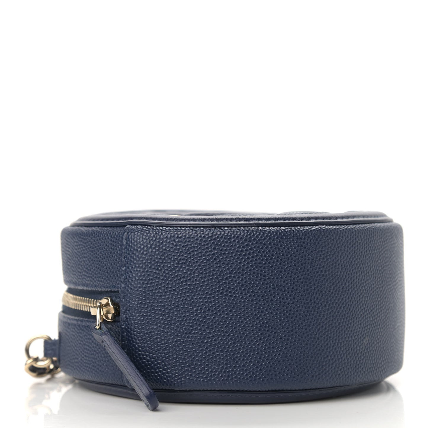 Caviar Quilted Round Filigree Crossbody Navy