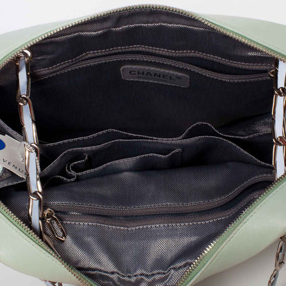 Chanel Lambskin Vertical Quilted Mademoiselle Camera Case Green 10 of 13