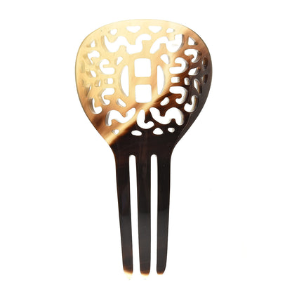 Hermes Buffalo Horn Rocaille Hair Comb 1 of 4