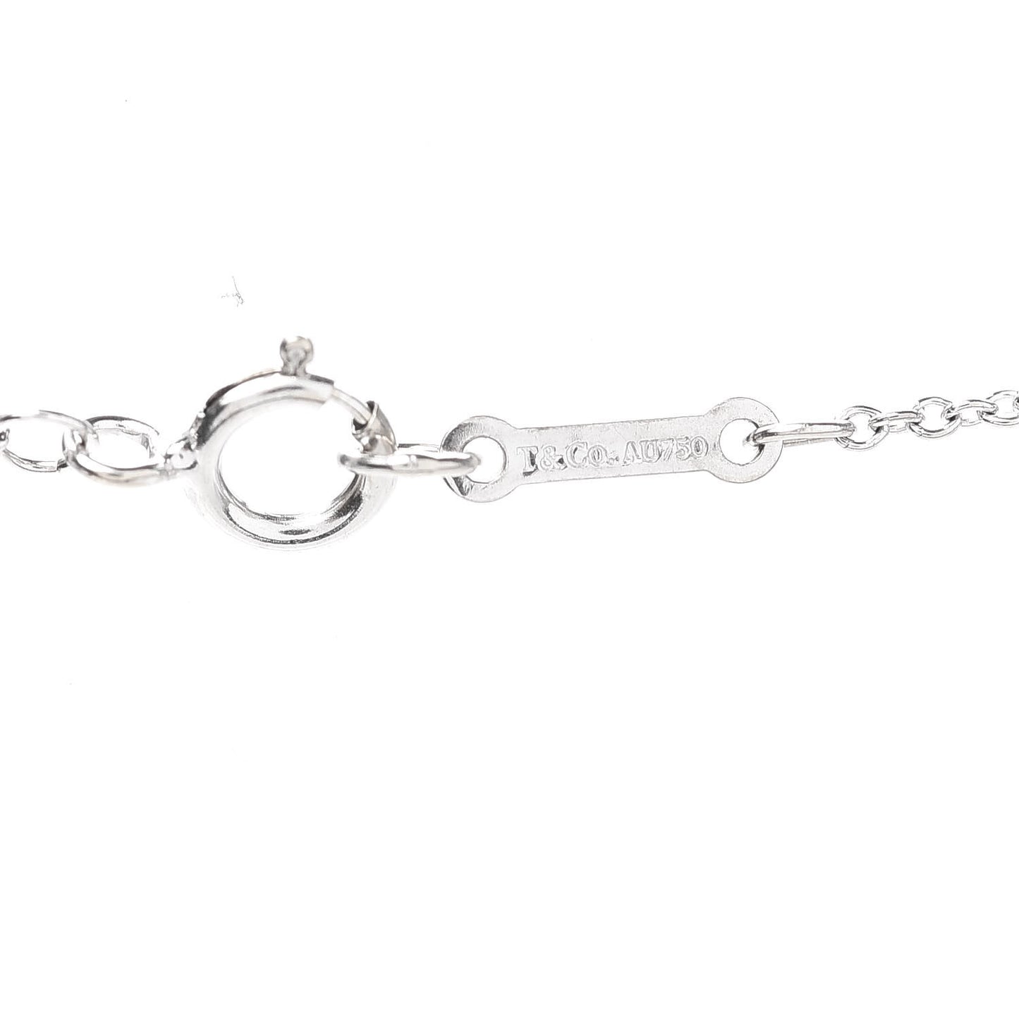 18K White Gold Diamond Mini Paloma Picasso Loving Heart Pendant Necklace