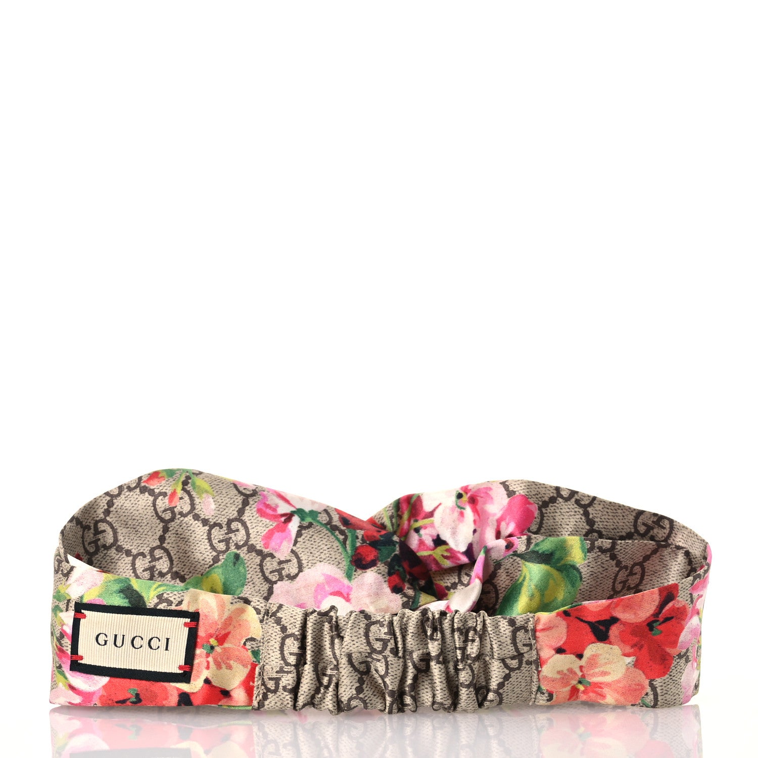 Gucci Silk Monogram Blooms Print Headband Antique Rose 3 of 8