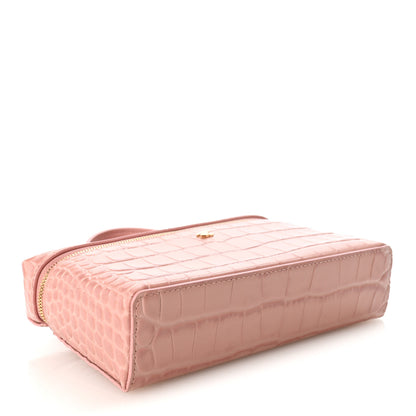 Chanel Calfskin Crocodile Embossed Crococo Exoticoco Vanity With Chain Light Pink 4 of 10