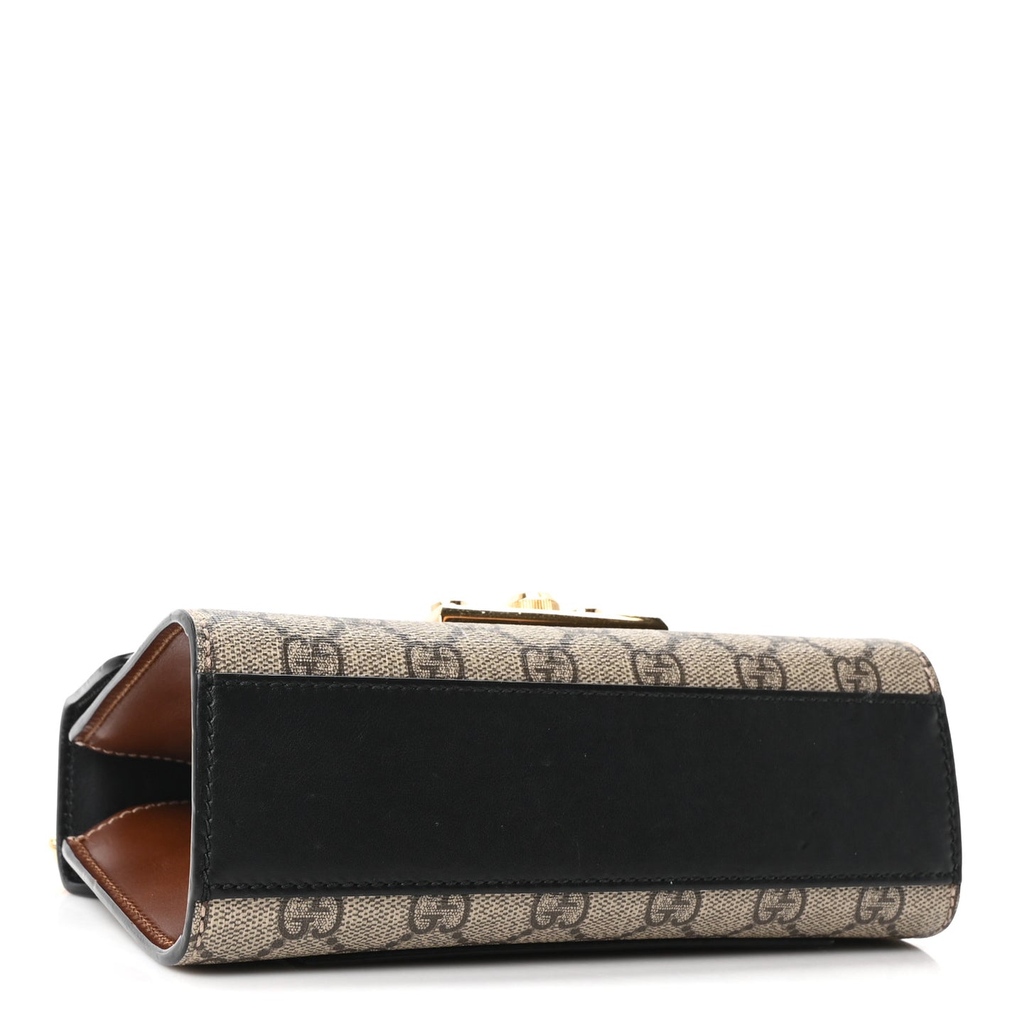 GG Supreme Monogram Calfskin Small Padlock Shoulder Bag Beige Black Cuir