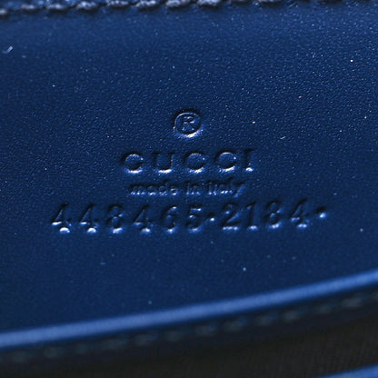 Gucci Calfskin GucciGhost Zip Around Card Case Blue Agata Hibiscus Red 7 of 9