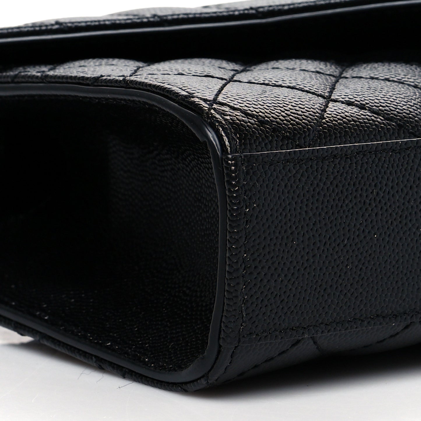 Grain De Poudre Textured Mixed Matelasse Triquilt Small Monogram Satchel Black