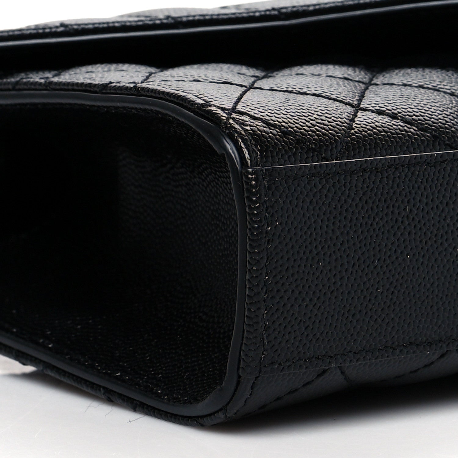 Saint Laurent Grain De Poudre Textured Mixed Matelasse Triquilt Small Monogram Satchel Black 9 of 10