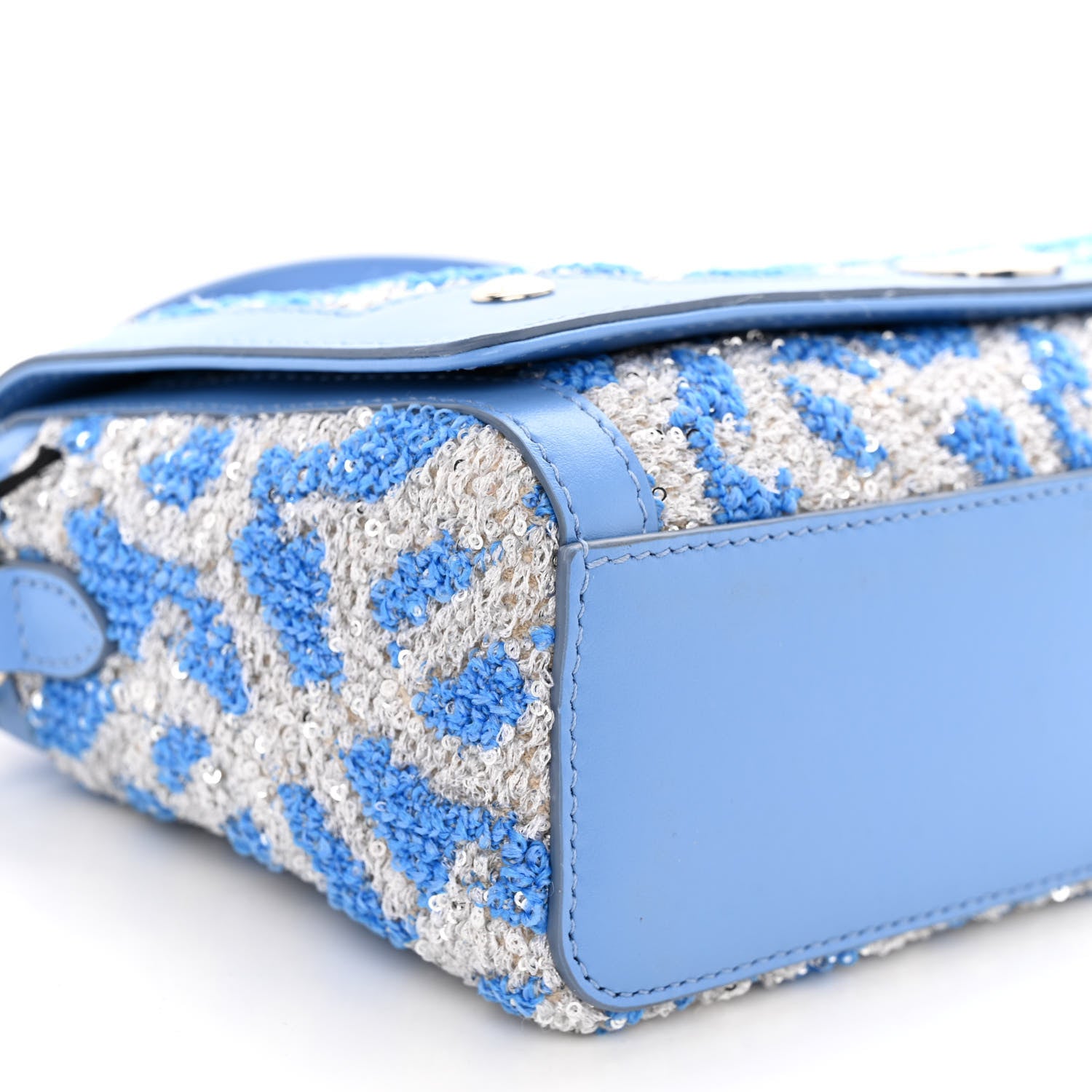 Burberry Yarn Sequin Embellished TB Small Note Top Handle Shoulder Bag Blue 8 of 9