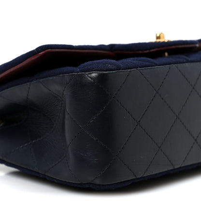 Chanel Felt Quilted Paris-Hamburg Charms Mini Rectangular Flap Black Dark Navy 9 of 10