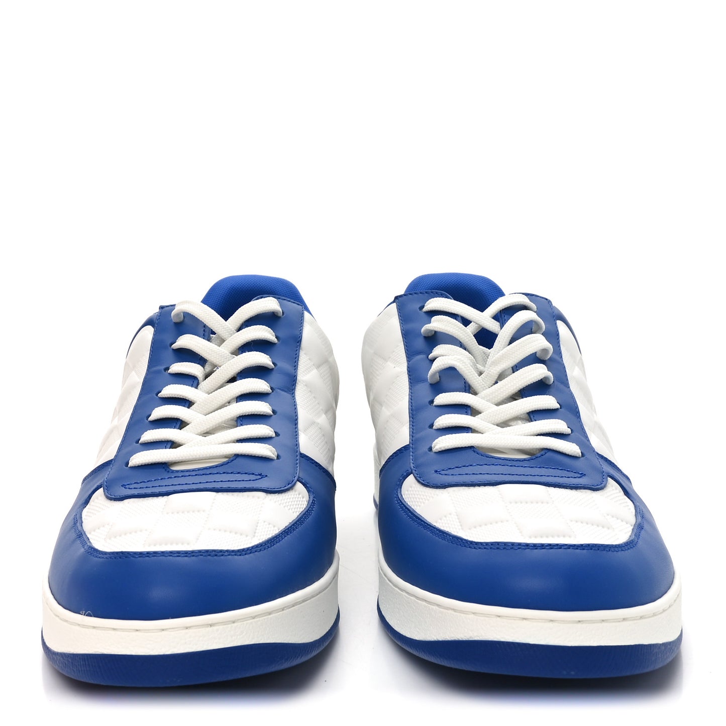 Calfskin Maxi Damier Mens Rivoli Sneakers 11 Blue White