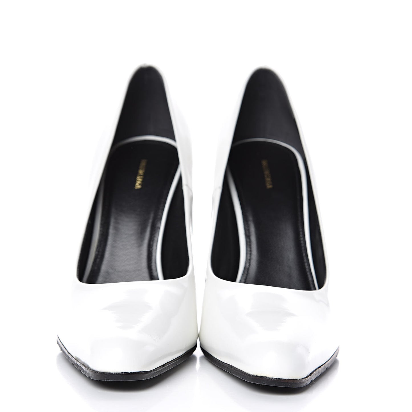 Patinated Calfskin Round Toe Pumps 38 Optic White