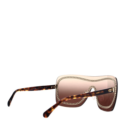 Chanel Rimless Shield Sunglasses 4243 Gradient Tortoise 4 of 7