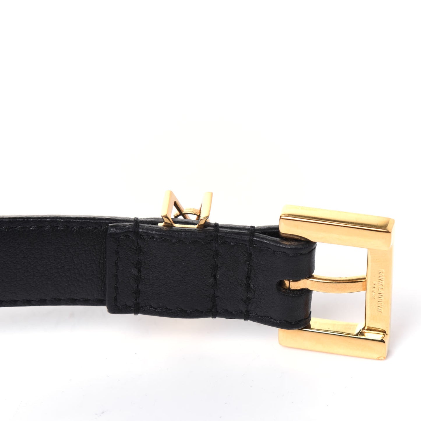 Smooth Calfskin Monogram Square Buckle Belt 95 38 Black
