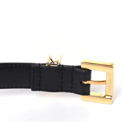 Saint Laurent Smooth Calfskin Monogram Square Buckle Belt 95 38 Black 8 of 8
