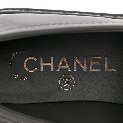 Chanel Lambskin Quilted CC Turnlock Loafers 36 Grey 7 of 14