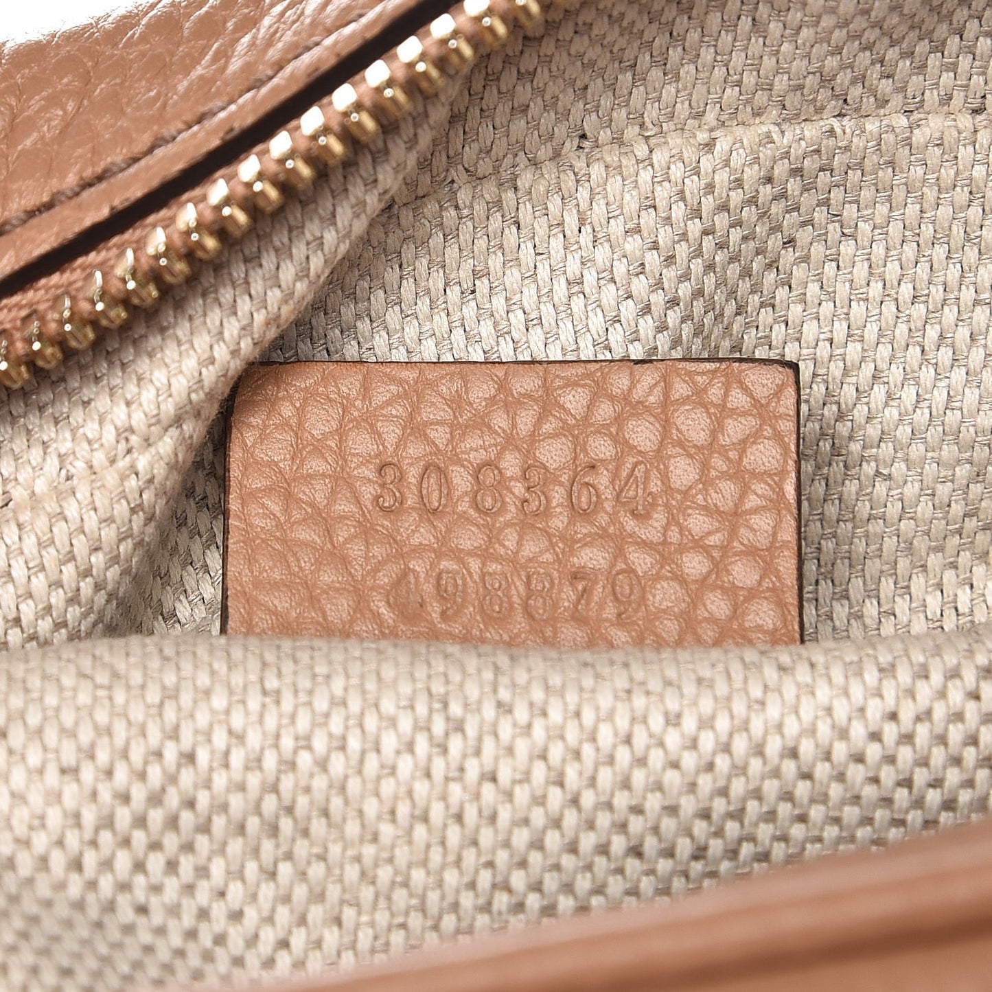 Pebbled Calfskin Small Soho Disco Bag Camelia
