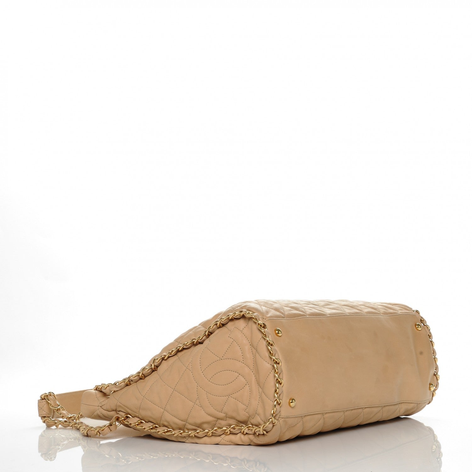 Chanel Calfskin Quilted Large Chain Me Hobo Beige 4 of 7