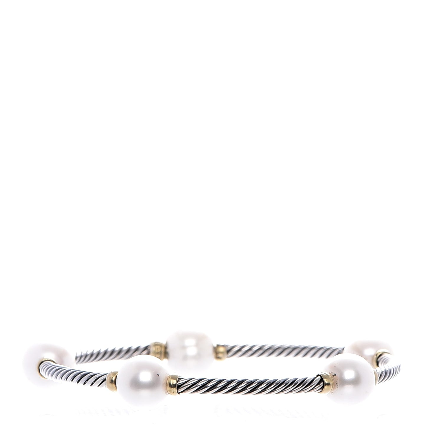 Sterling Silver 18K Yellow Gold Pearl Bracelet