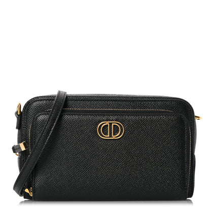 Christian Dior Grained Calfskin Caro Double Pouch Black 1 of 11