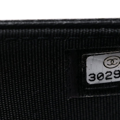 Chanel Velvet Metallic Embellished Boy Wallet On Chain WOC Silver Black 8 of 12