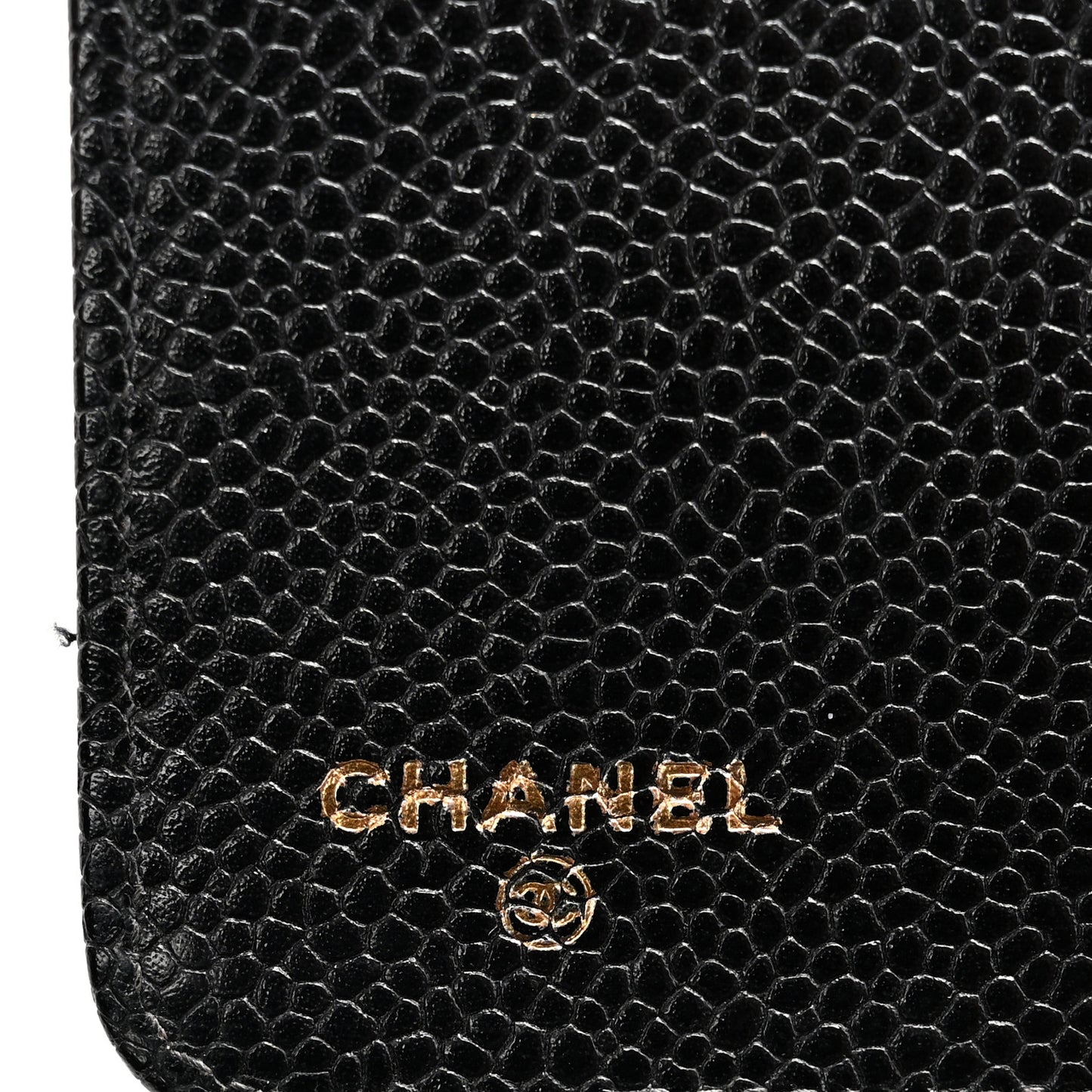 Caviar Quilted CC Ring Agenda Planner Black