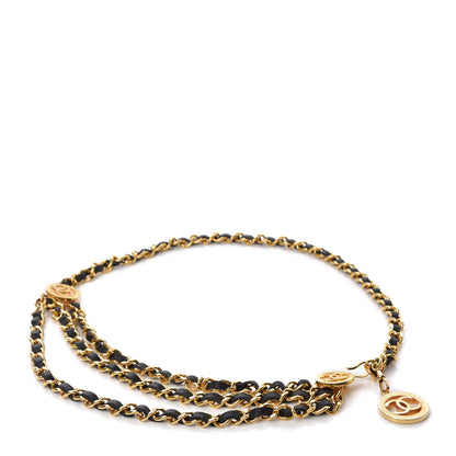 Chanel Lambskin CC Chain Belt Black Gold 1 of 2