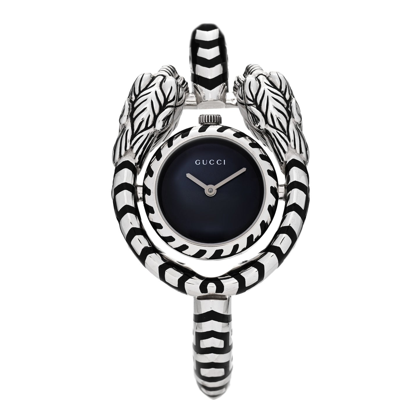 Sterling Silver Black Mother of Pearl 23mm Dionysus Quartz Watch