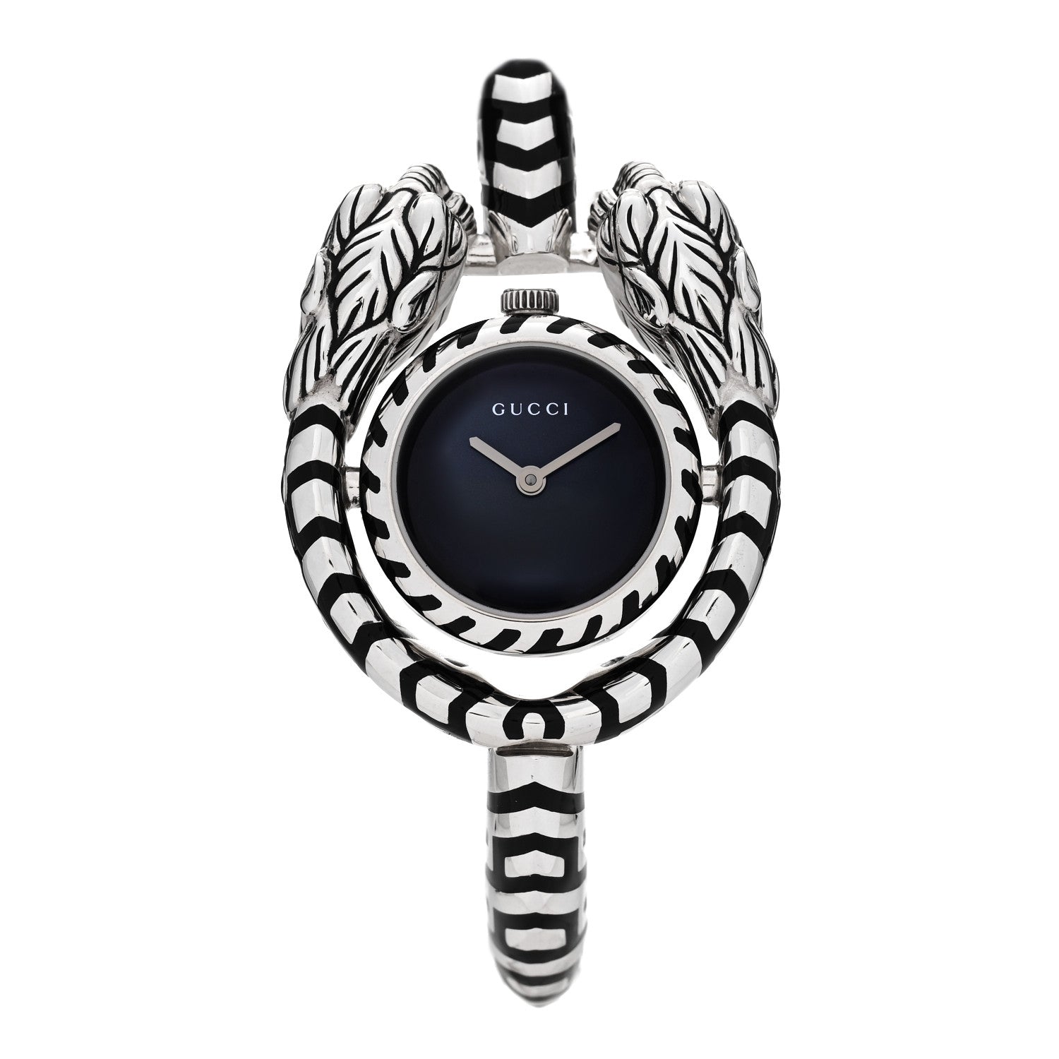 Gucci Sterling Silver Black Mother of Pearl 23mm Dionysus Quartz Watch 1 of 5