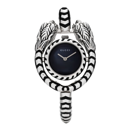 Gucci Sterling Silver Black Mother of Pearl 23mm Dionysus Quartz Watch 1 of 5