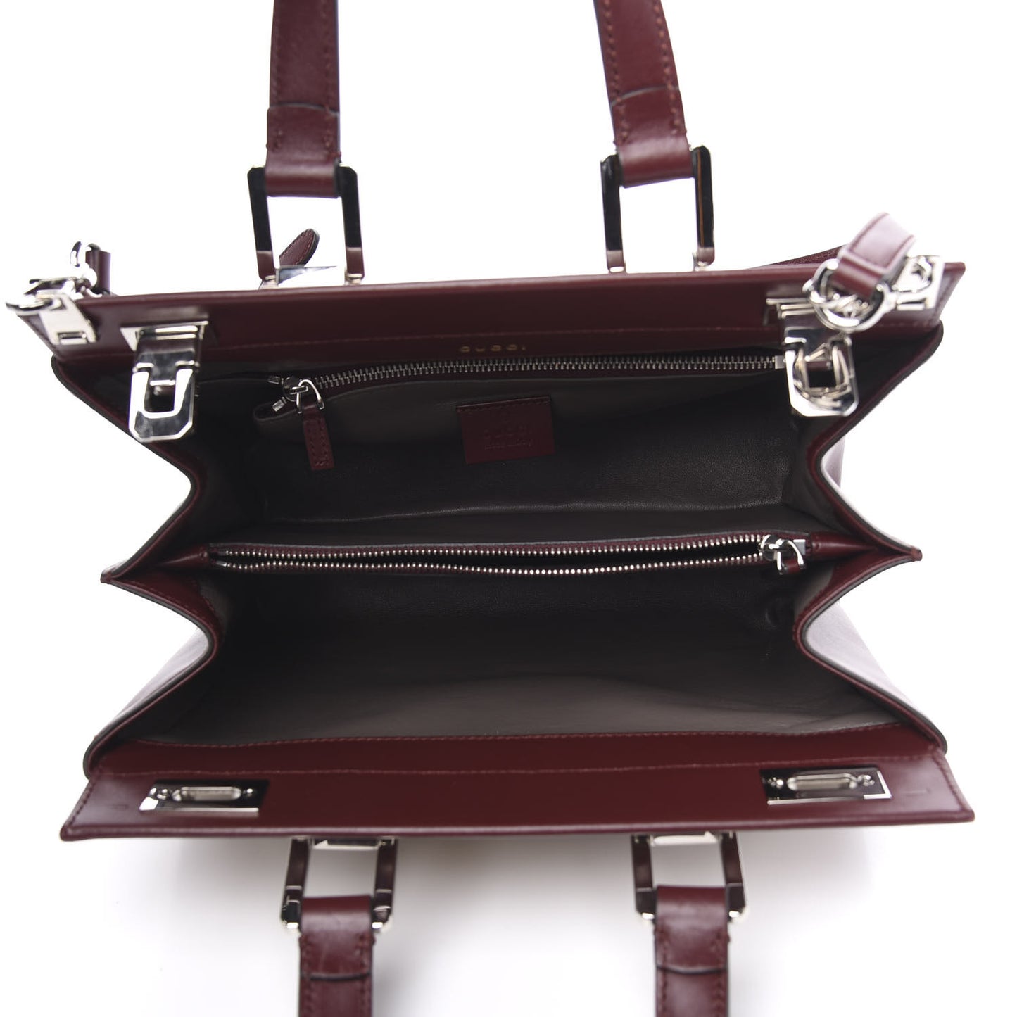 Smooth Calfskin Small Zumi Top Handle Bag Vintage Bordeaux White Friky Taupe