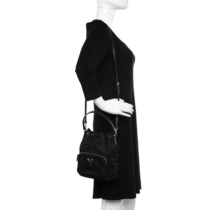 Prada Re-Nylon Duet Drawstring Shoulder Bag Black 2 of 10