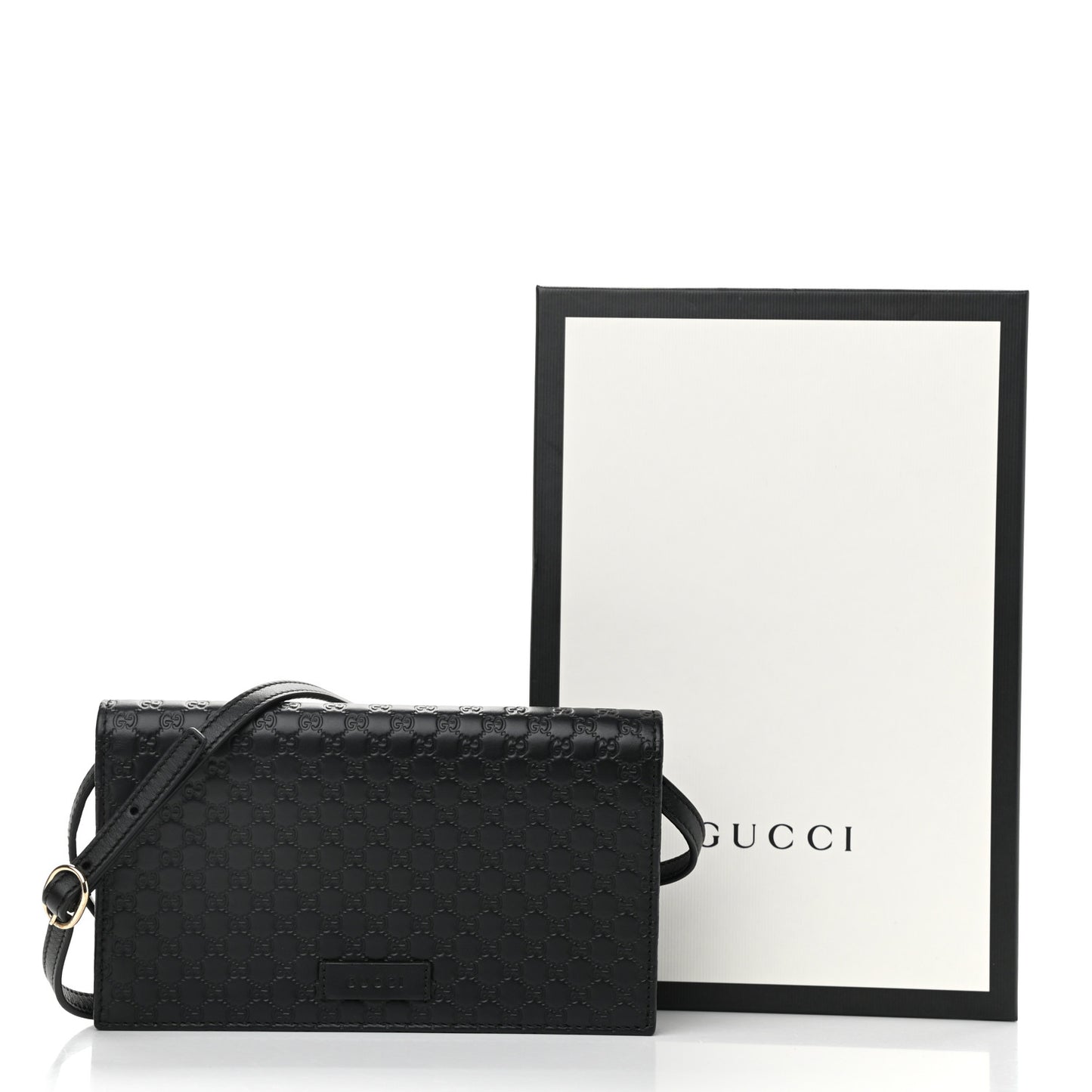 Microguccissima Crossbody Wallet Black