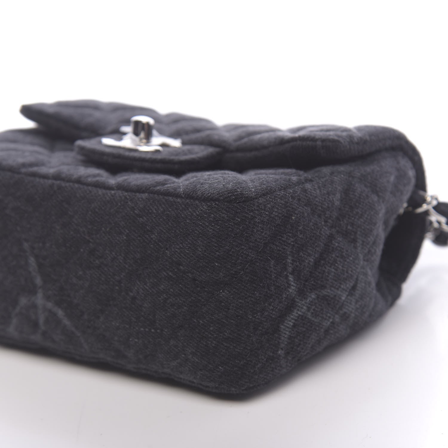 Chanel Denim CC Quilted Mini Square Flap Black 9 of 11