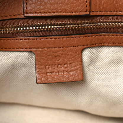Gucci Pebbled Calfskin Medium Bamboo Shopper Tote Acero 6 of 10