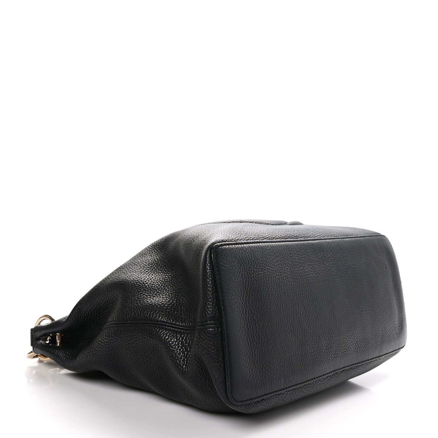 Pebbled Calfskin Large Soho Hobo Black
