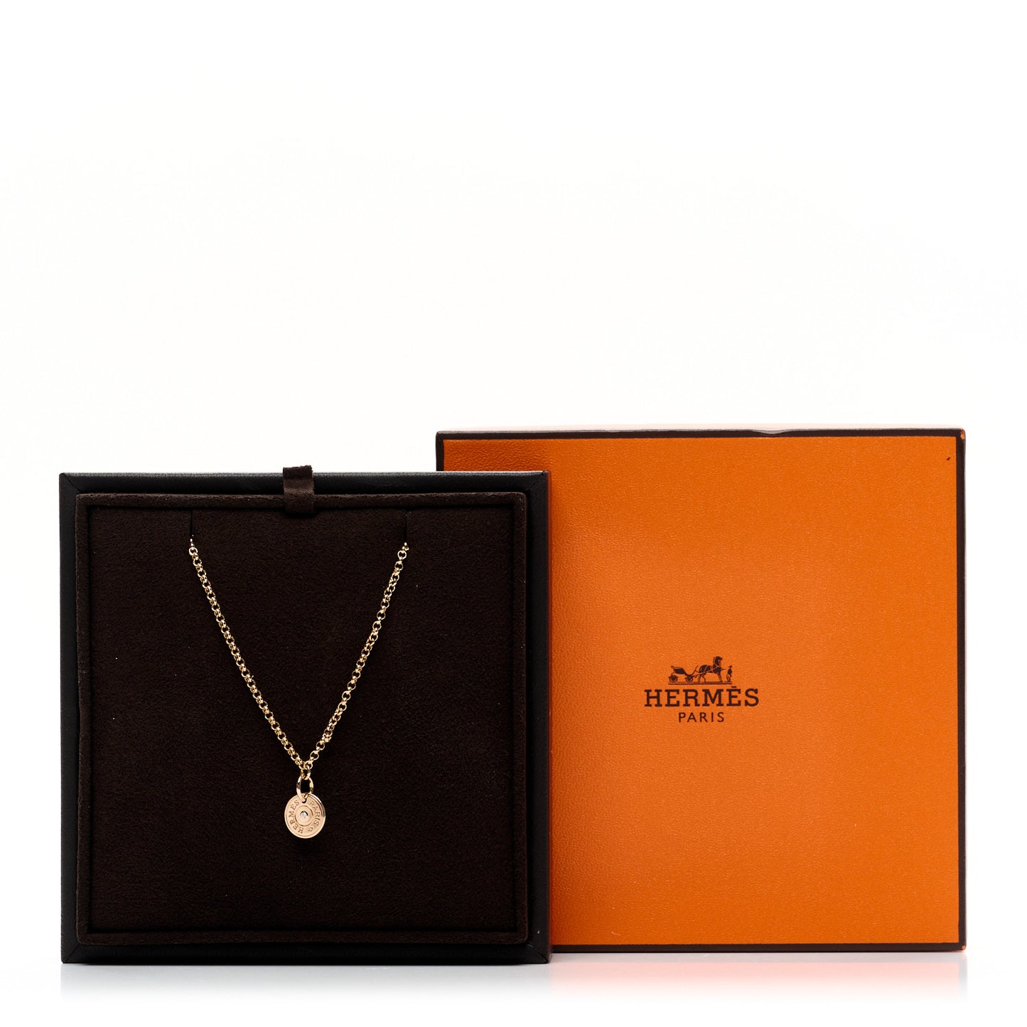18K Rose Gold Diamond Gambade Clou de Selle Necklace
