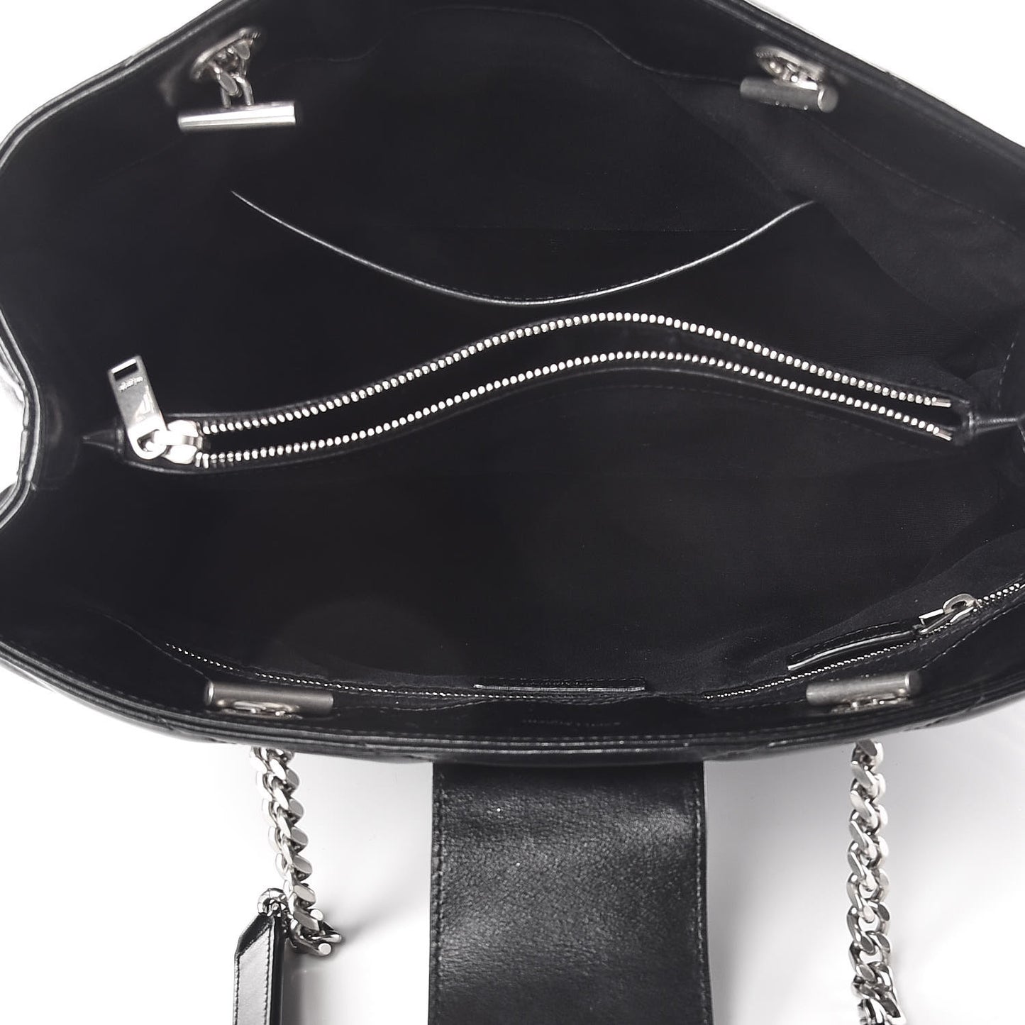 Calfskin Y Quilted Monogram Large Loulou Shopper Black