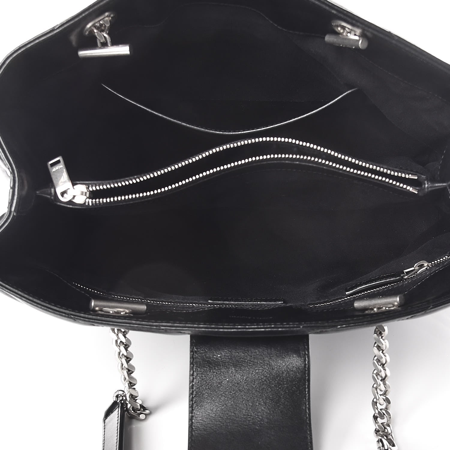 Saint Laurent Calfskin Y Quilted Monogram Large Loulou Shopper Black 5 of 12