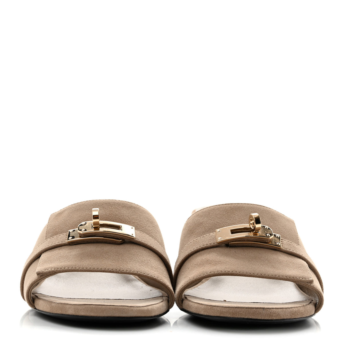 Hermes Suede Goatskin Gigi 50 Sandals 40 Beige Sable 3 of 11