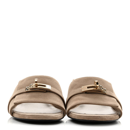 Hermes Suede Goatskin Gigi 50 Sandals 40 Beige Sable 3 of 11
