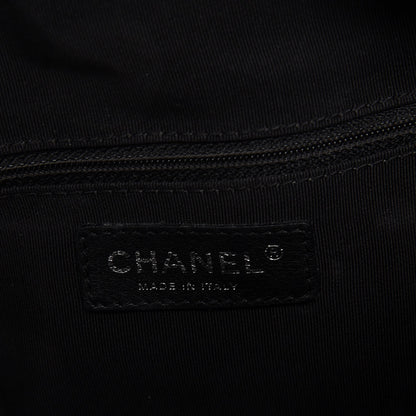 Chanel Calfskin Chevron CC All Day Long Boston Black 6 of 14