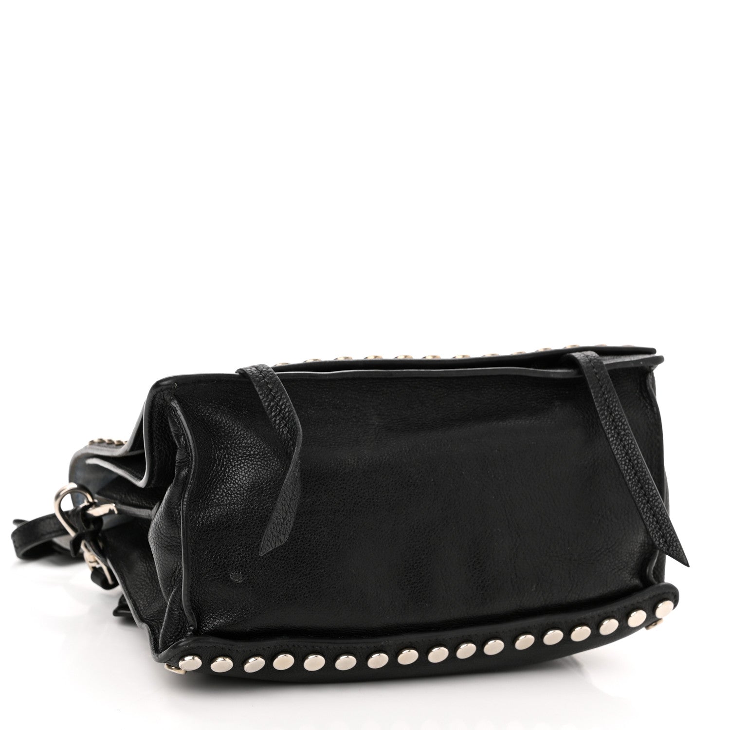 Prada Glace Calfskin Studded Etiquette Flap Black 4 of 11