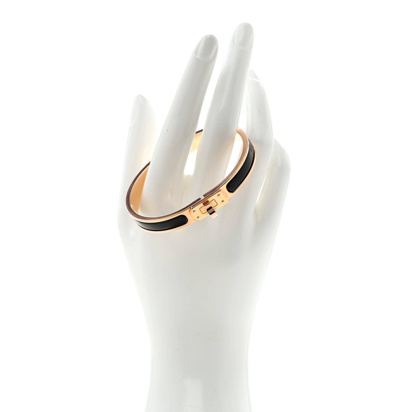 Enamel Mini Clic Kelly Bracelet PM Black