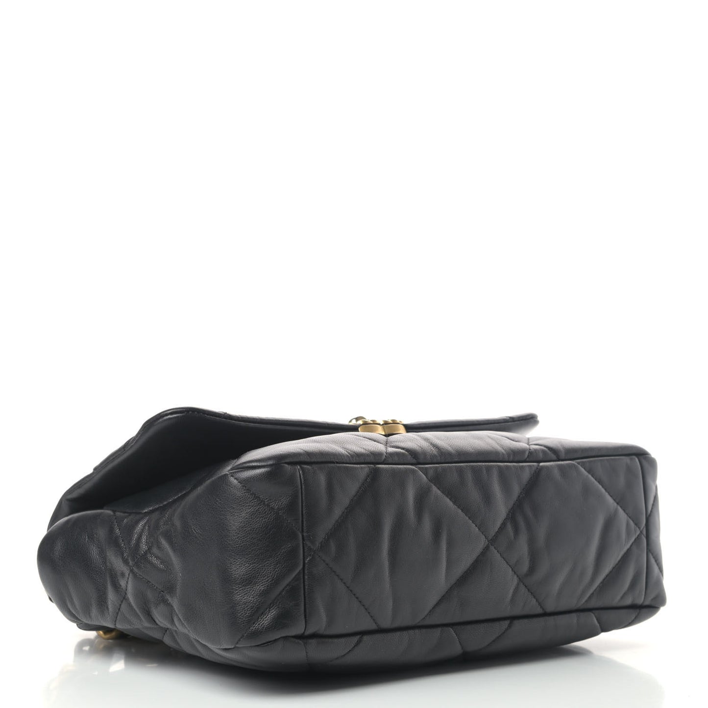 Goatskin Quilted Large Chanel 19 Flap Black