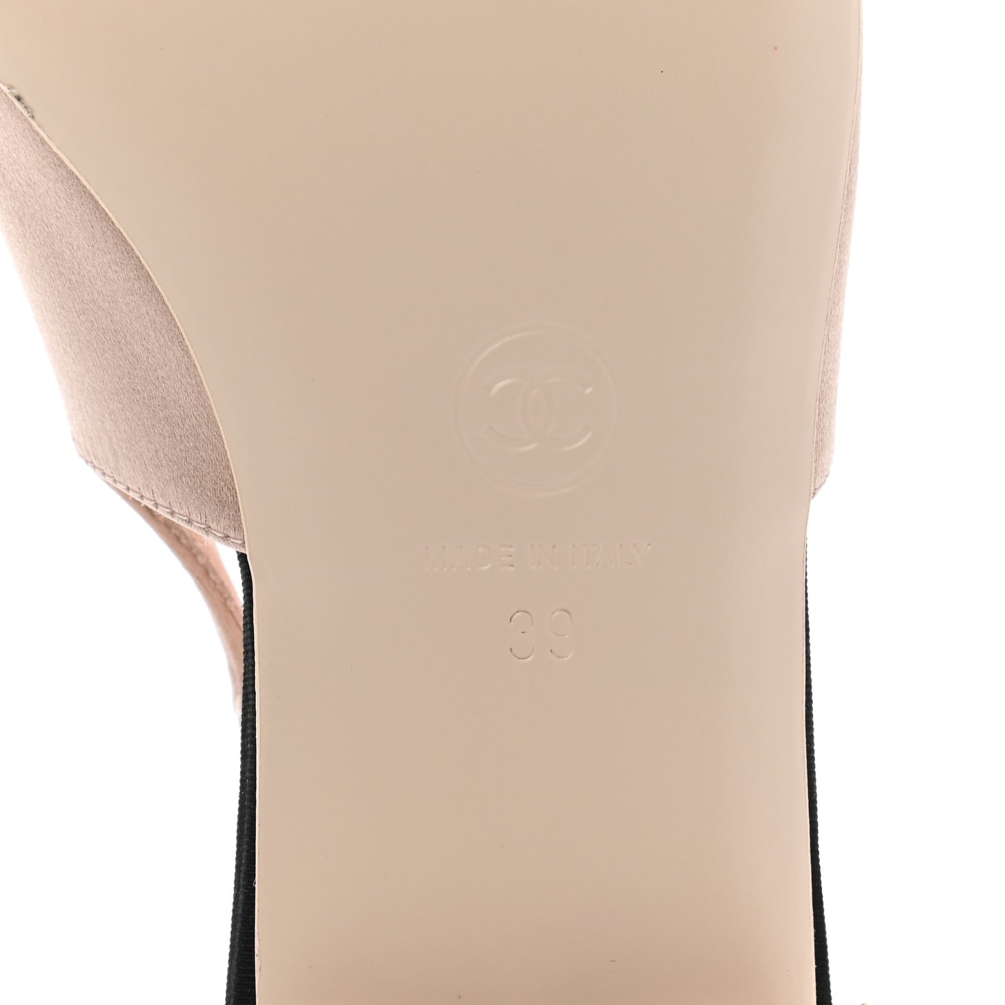 Satin Grosgrain Pearl Slingback Flats 39 Pink Black