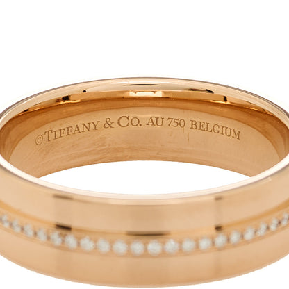 Tiffany 18K Rose Gold Diamond Wide T Two Ring 54 7 4 of 4
