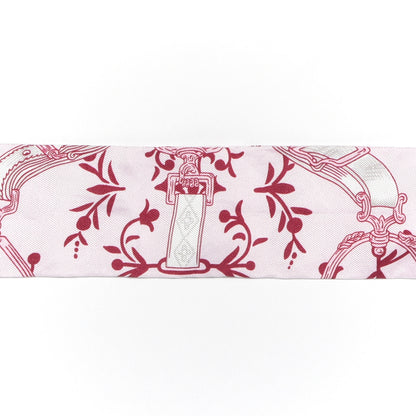 Hermes Silk Etriers Remix Twilly Rose Pale Bordeaux 4 of 4