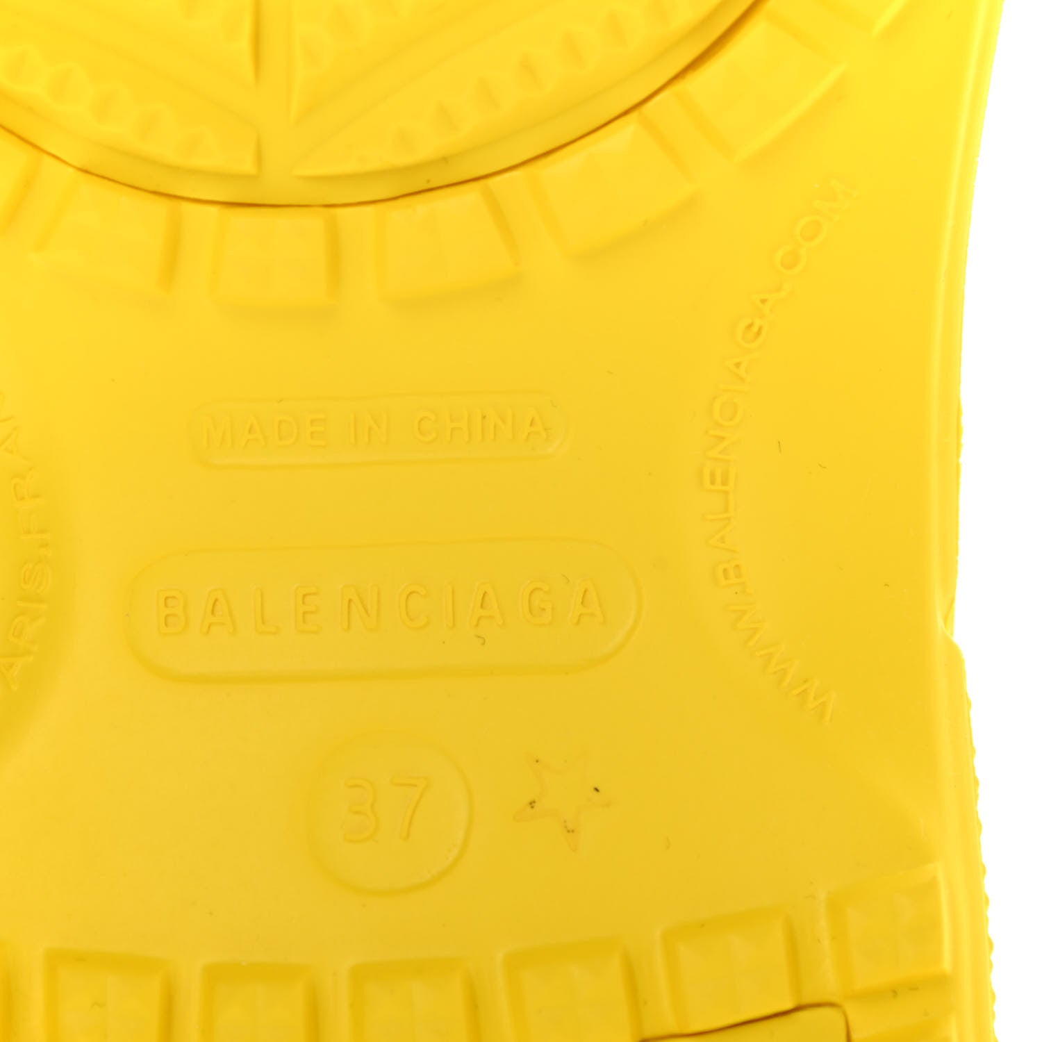 Balenciaga X CROCS Rubber Textured Womens Platform Sandals 37 Jaune Soleil 6 of 8