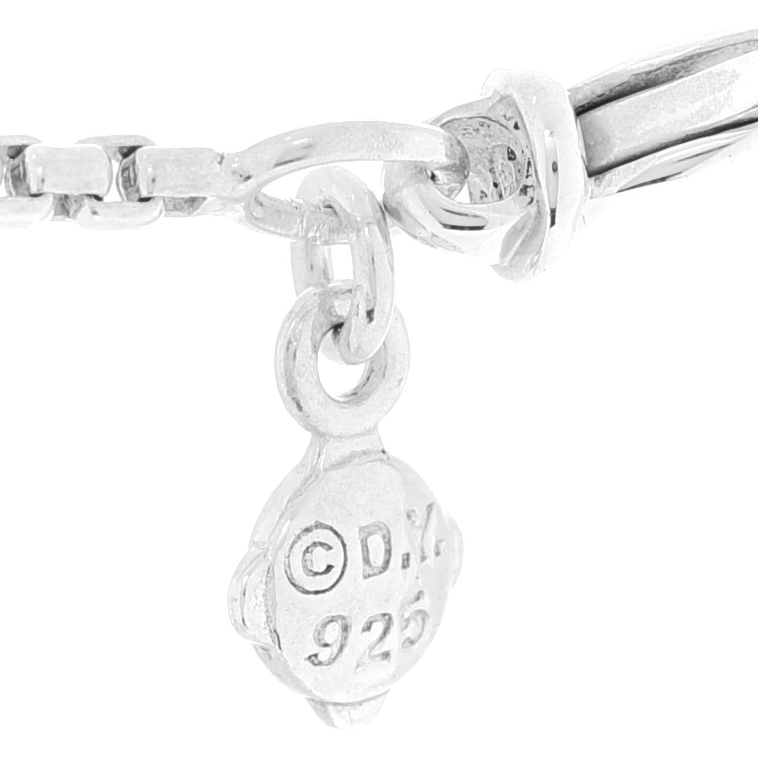 David Yurman Sterling Silver Diamond Large Open Heart Cable Necklace 5 of 5