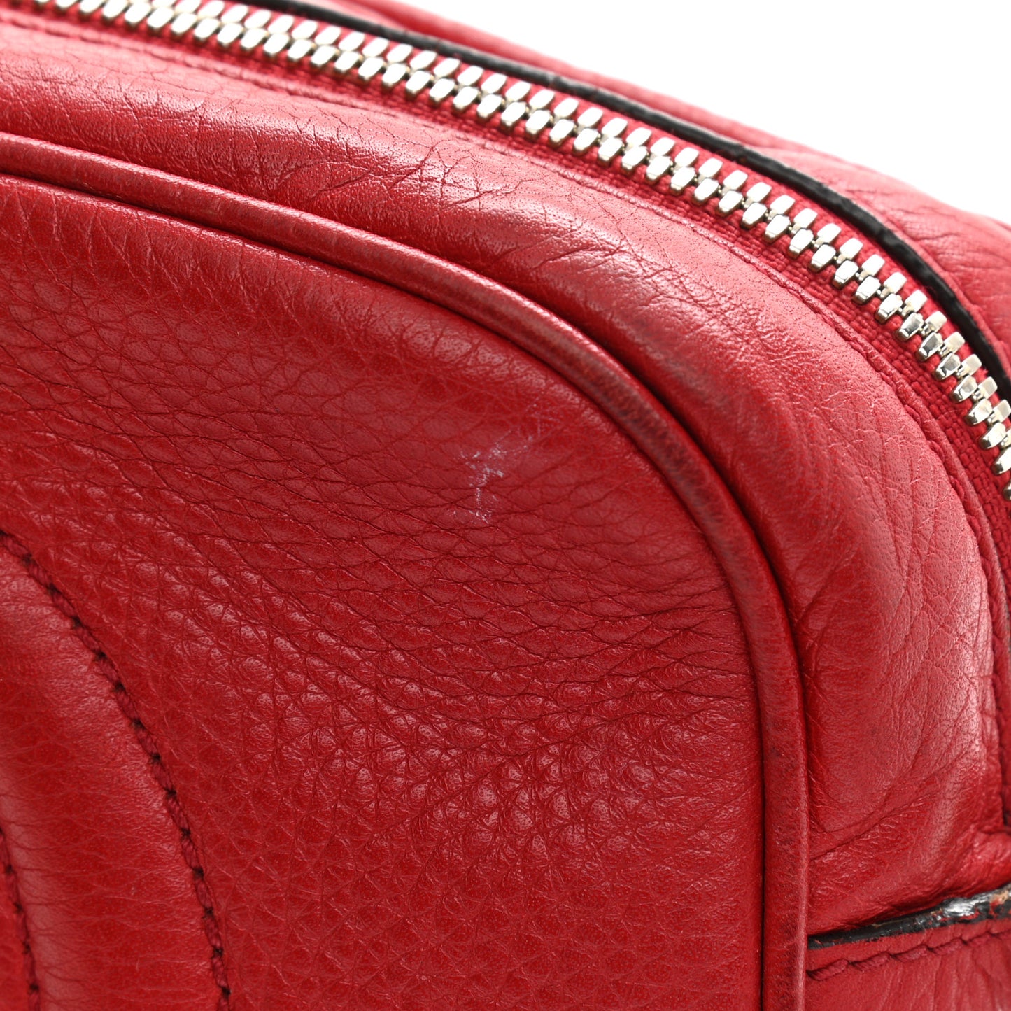 Pebbled Calfskin Small Soho Disco Bag Tabasco Red